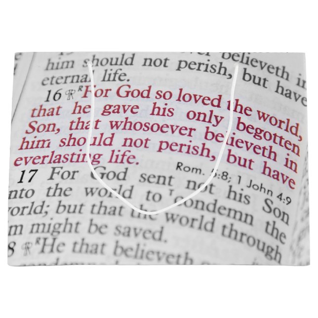 Grand Sac Cadeau John 3:16 (Devant)