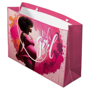Grand Sac Cadeau Joie rayonnante : Vibrante C'est une fille Grosses