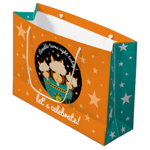 Grand Sac Cadeau Joli Anniversaire des Alpacas Garçon en Serapes Tu