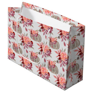 Grand Sac Cadeau Joli Baby shower Citrouille aquarelle