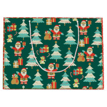 Joli Noël vert Père Noël scène nostalgique