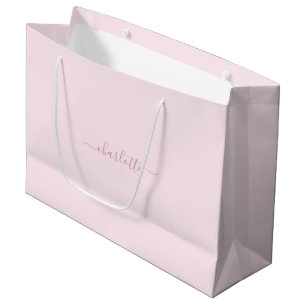 Grand Sac Cadeau Joli rose et blanc doux