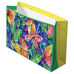 Grand Sac Cadeau Jolie aquarelle papillons Anniversaires de enfants