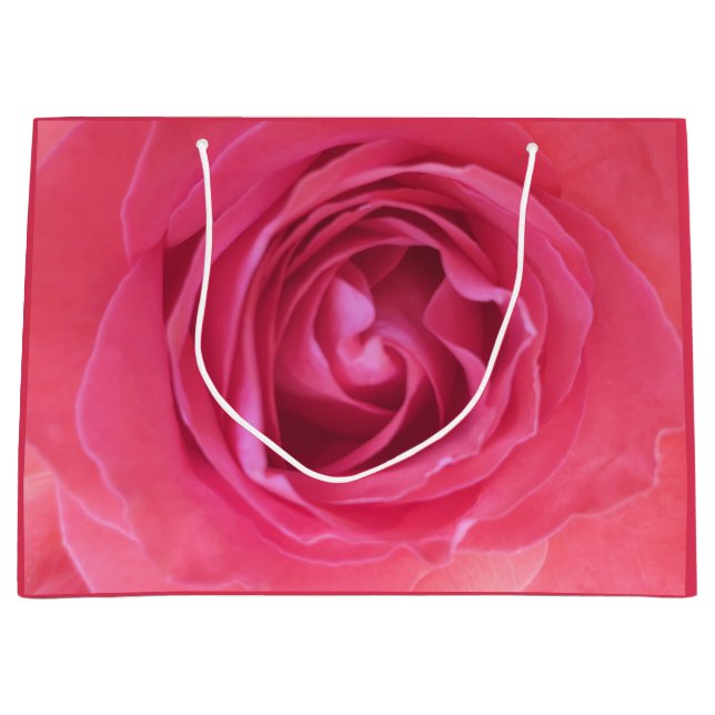 Grand Sac Cadeau Jolie rose rose (Devant)