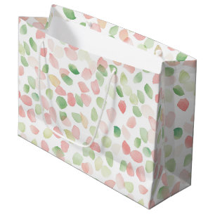 Grand Sac Cadeau Jolis Pétales De Fleur De Menthe Rose Clair Annive