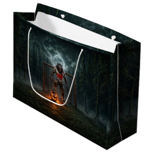 Grand Sac Cadeau Joueur de football loup-garou Halloween Horreur Ar