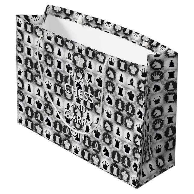 Grand Sac Cadeau Jouez aux échecs et continuez (Dos Angle)