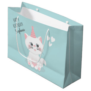 Grand Sac Cadeau Jour Purr-fect Chat Anniversaire
