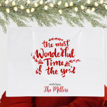 Joyeuses fêtes personnalisées Noël rouge et blanc