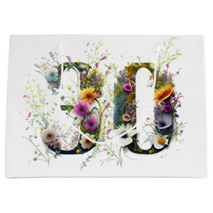 Grand Sac Cadeau Joyeux 30e anniversaire Fleurs sauvages Joyeux ann