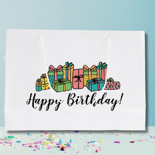 Grand Sac Cadeau Joyeux Anniversaire Coloré