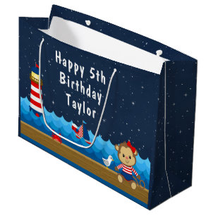 Grand Sac Cadeau Joyeux anniversaire de la Marine et de la Rouge