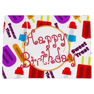 Grand Sac Cadeau Joyeux Anniversaire Été Frozen Bar