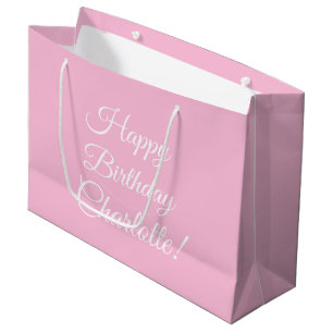 Grand Sac Cadeau Joyeux Anniversaire personnalisé nom du script tex