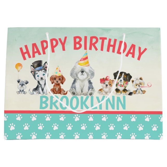 Grand Sac Cadeau Joyeux Chien De Chien De Mariage (Devant)