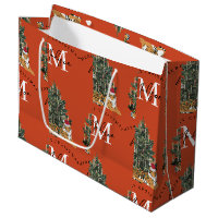 Joyeux Monogramme de Noël personnalisé Tigre et Ar