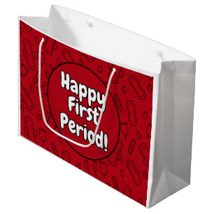Grand Sac Cadeau Joyeux Motif de la première période de Red Tampon 