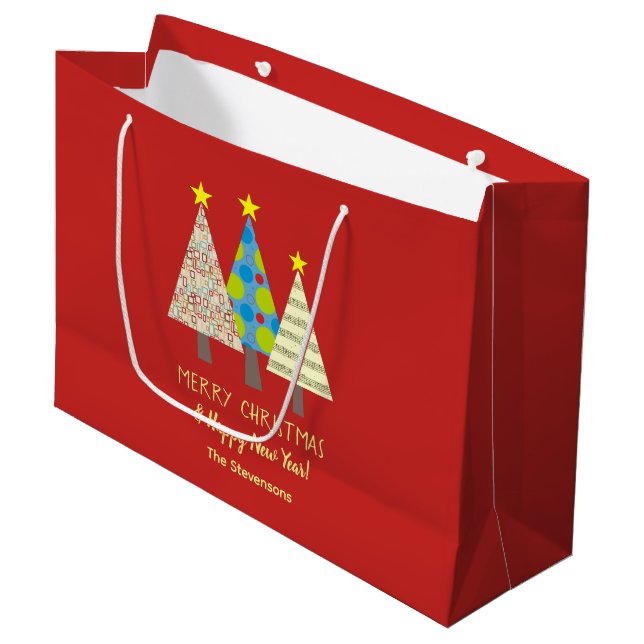 Grand Sac Cadeau Joyeux Noël (Devant Angle)