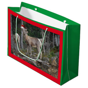 Grand Sac Cadeau Joyeux Noël Chèvres de montagne