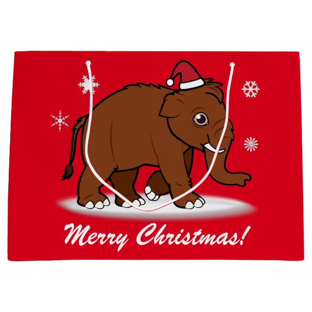 Grand Sac Cadeau Joyeux Noël de mammouth laineux (Devant)
