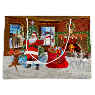 Grand Sac Cadeau Joyeux Noël de Père Noël