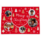 Joyeux Noël Festive Arbres Nom photo Rouge