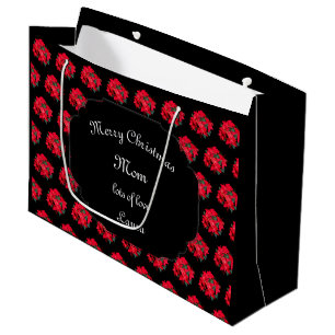 Grand Sac Cadeau Joyeux Noël Maman Poinsettia design