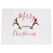 Joyeux Noël rouge brun corne de rennes vacances te