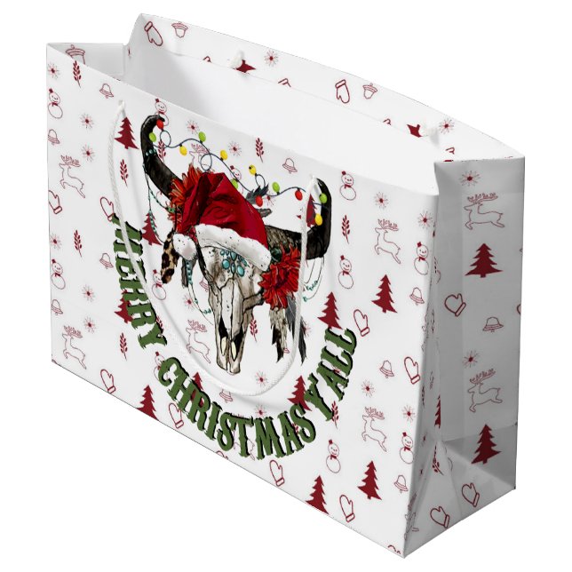 Grand Sac Cadeau Joyeux Noël Y'all (Dos Angle)