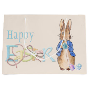 Grand Sac Cadeau Joyeux Pâques Pierre le lapin lapin de Pâques