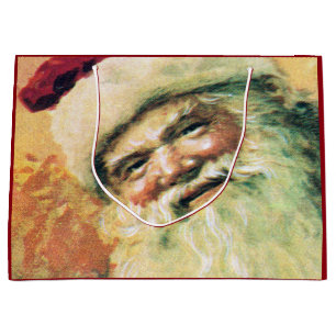 Grand Sac Cadeau Joyeux Père Noël Joyeux Noël Vintage
