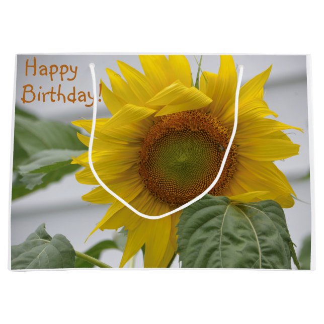 Grand Sac Cadeau Joyeux Tournesol d'anniversaire (Devant)