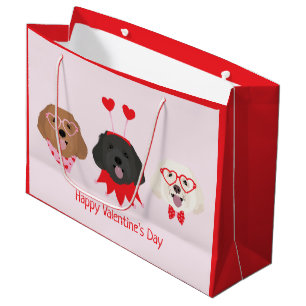 Grand Sac Cadeau Joyeux Valentines Day Chiens de Maltipoo