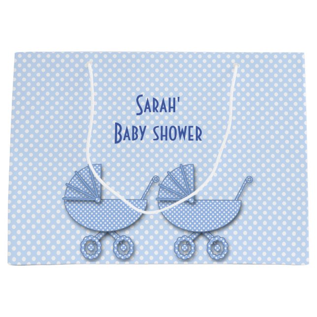 Grand Sac Cadeau jumeaux pois (Devant)