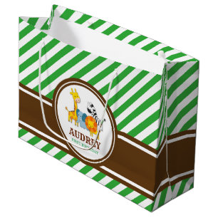 Grand Sac Cadeau Jungle Safari Zoo Animal Baby shower d'anniversair