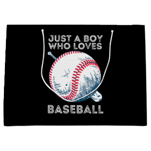 Grand Sac Cadeau Juste un garçon qui aime baseball Batter baseball