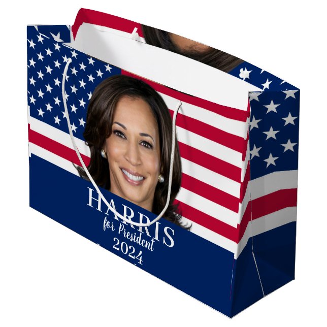 Grand Sac Cadeau Kamala Harris Pour Président 2024 (Dos Angle)