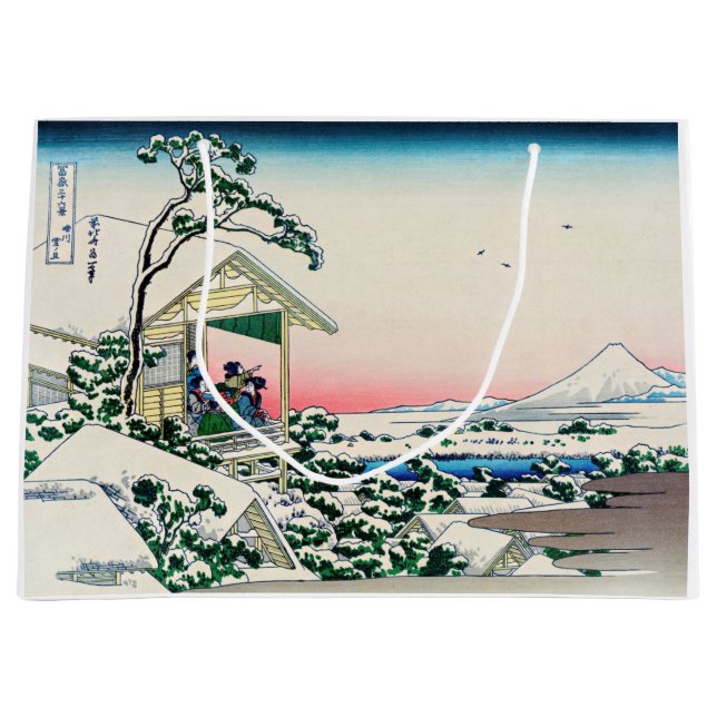 Grand Sac Cadeau Katsushika Hokusai - Maison de thé à Koishikawa (Devant)