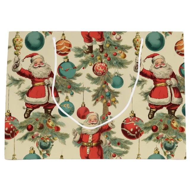 Grand Sac Cadeau Kitschy Santa and Ornaments  (Devant)
