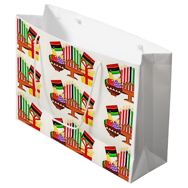 Grand Sac Cadeau Kwanzaa Table Painting (Devant Angle)
