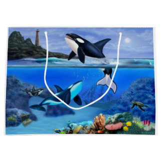 Grand Sac Cadeau La famille d'orques