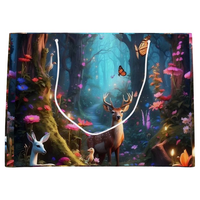 Grand Sac Cadeau La forêt enchantée est une oasis mystique (Devant)