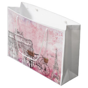 Grand Sac Cadeau La France vintage Paris