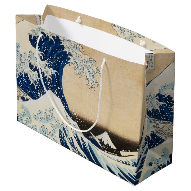 Grand Sac Cadeau La Grande Vague au large de Kanagawa par Hokusai (Dos Angle)