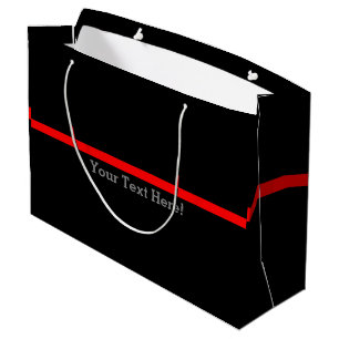 Grand Sac Cadeau La ligne rouge mince symbolique votre texte sur le