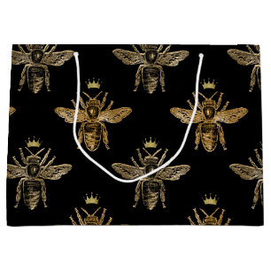 Grand Sac Cadeau La Reine des abeilles en noir