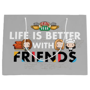 Grand Sac Cadeau La vie est meilleure avec les FRIENDS™ Chibi Art