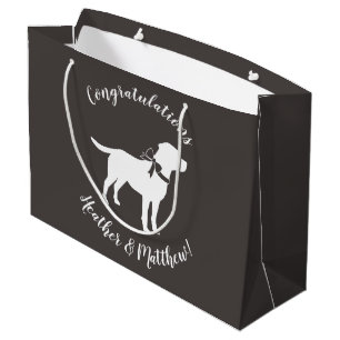 Grand Sac Cadeau Labrador Baby shower de chien Laboratoire gris Neu