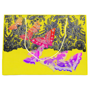 Grand Sac Cadeau LACE ET BOUTEILLES DE Sac-Cadeau