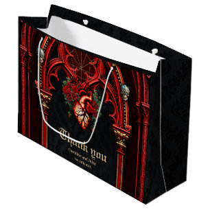 Grand Sac Cadeau L'amour éternel à l'ombre des roses.